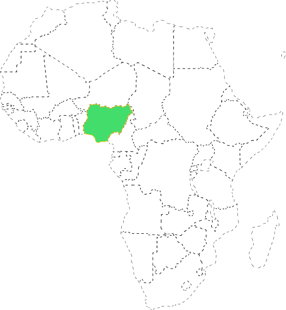 Map of Africa with Nigeria highlighted